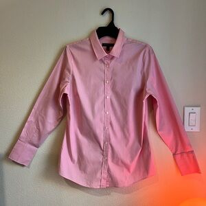 Banana Republic Riley Tailored Fit Pink Button Down Shirt Size 10 |Cotton Blend